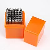 UNCO- Metal Stamping Kit, 1/8' (3mm), 37 Pack, Metal Stamps for Steel, Uppercase Letters, Number and Heart Symbol Stamp Set for DIY Crafts, Jewelry and Leather Projects