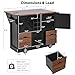TERRUPEX 54 Inch Farmhouse Kitchen Island with Drop Leaf & Power Outlet, All-in-One Rolling Kitchen Cart with 2 Drawers, 2 Doors, Spice Rack and 4 Large Wheels (Black)