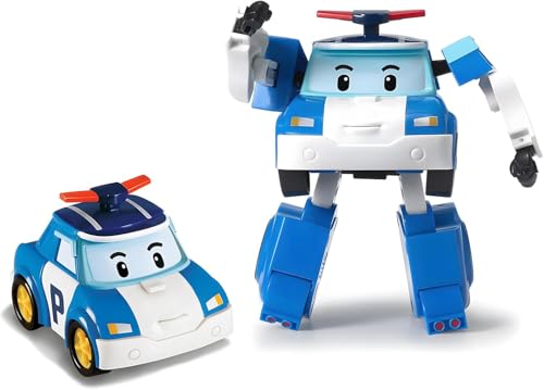 Exost Robocar Poli - Figura transformable Poli - Robot o Coche - 10 cm - Juego Infantil
