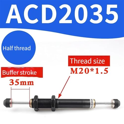 Amortisseur hydraulique pneumatique ACD2050 bidirectionnel double tête