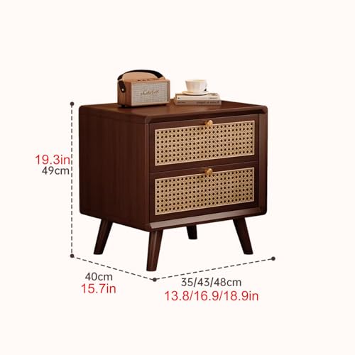 Table de nuit en rotin compacte pour optimiser le rangement du lit - 8