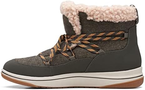 Clarks Women's Breeze Glacier Ankle Boot, Dark Olive Combi, 7 | Image 4