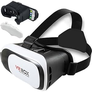 Retoo Casque VR, Casque Réalité 3D Virtuelle, Contrôleur Bluetooth, Champ De Vision 70-90 Degrés, Sangles De Fixation Réglables, Compatibles avec Smartphones Android, pour Films Et Jeux, Blanc