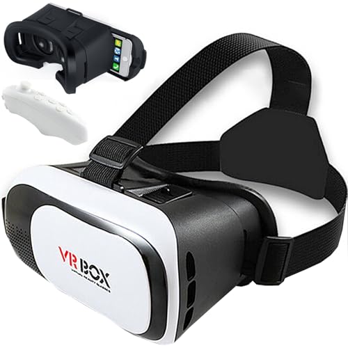 Visore VR 3D Per Smartphone 5-7 Pollici – Con Telecomando Bluetooth E Lenti Regolabili, Angolo 120° – Per Film E Giochi