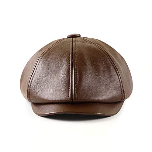 Govicta Men Caps and Hats Leather Cabby Hat Vintage Newsboy Cap Ivy Driving Fishing Cap