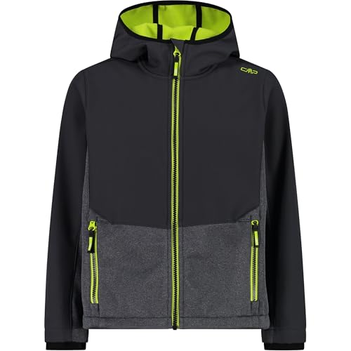 CMP - Giacca da bambino in softshell con cappuccio fisso, Antracite, 110