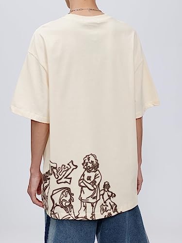 Aelfric Eden Mens Oversized T Shirts Tees Butterfly Print Crew Neck Cotton Tops Streetwear Casual Shirt