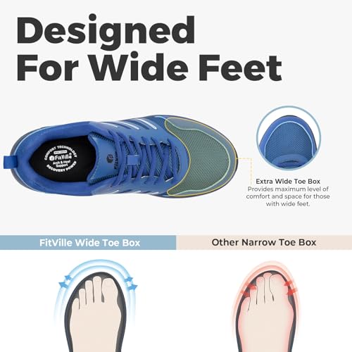 Image of FitVille Extra Wide Sneakers for Men with Wide Toe Box, Lightweight Trail Running Shoes for Workout Gym Cross Training Shoe Fashion Casual Sneaker