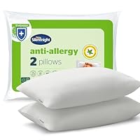 Silentnight Anti Allergy Pillow Pack of 2 - Medium Support Anti Bacterial Two Pack Pillow Pair For Side Sleepers - Machine Washable Hypoallergenic Bed Pillows