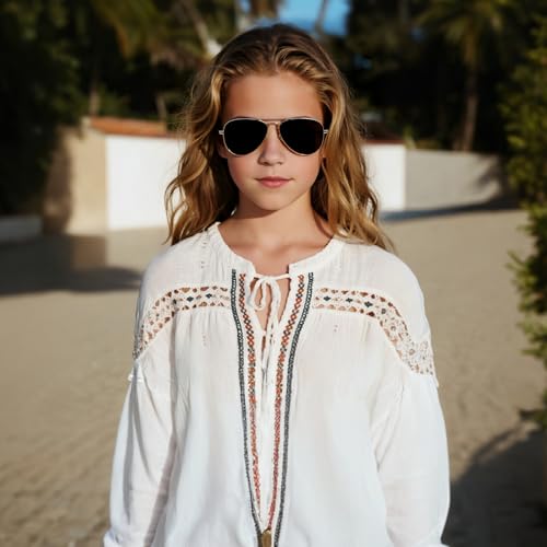 Pro Acme Polarized Kids Aviator Sunglasses, UV400 Protection Metal Frame Unbreakable for Toddlers Age 3-83