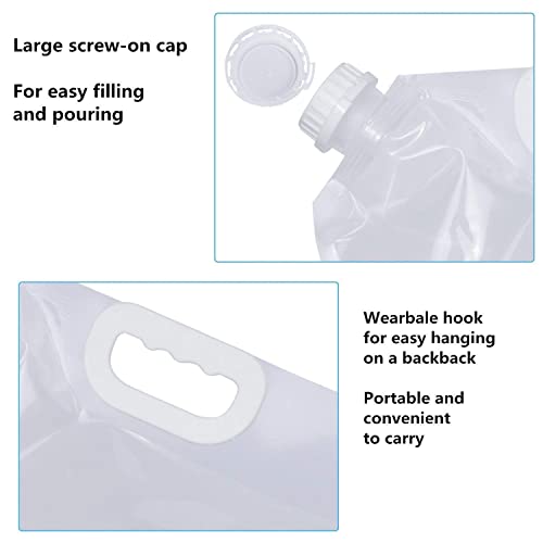 Image of Collapsible Drinking Container, Folding Water Bag Picnic Safety Plastic Water Storage bag Freezable, BPA Free water for Hiking Sport Camping - Pack Of