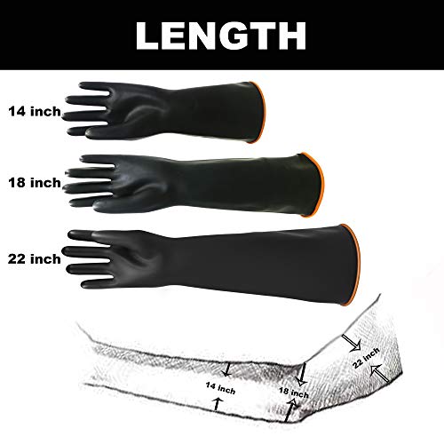 Royaki Heavy Duty Latex Gloves, 22" Work Waterproof Industrial Rubber Gloves, Size Xl #TOP3