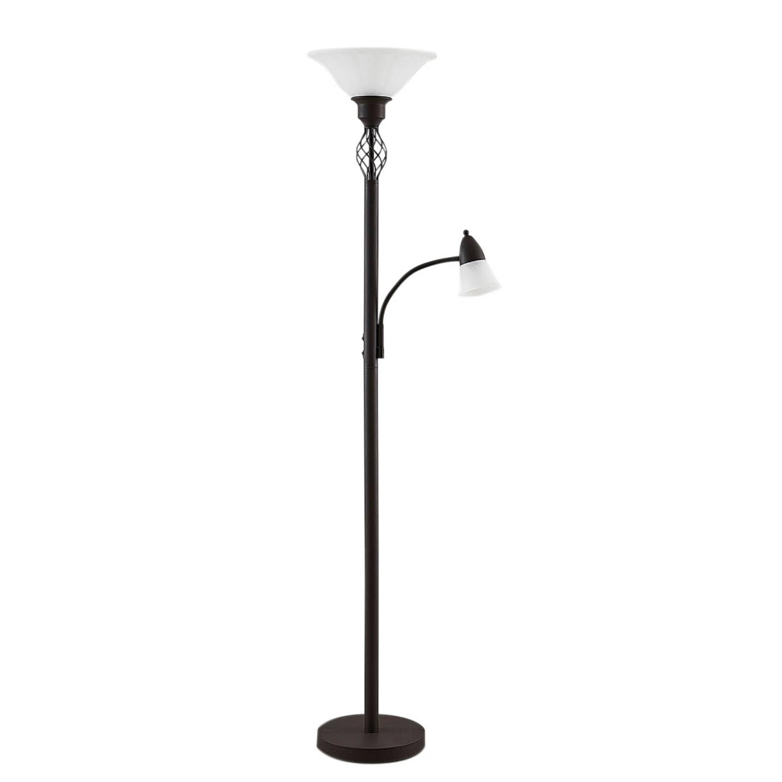 Lucande Floor Lamp Dunja in Brown Made of Metal for e.g. Living Room & Dining (2 Light Sources, E27) from Standard