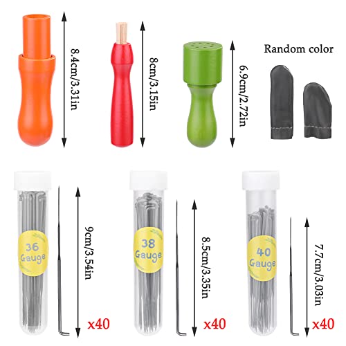 Jupean 130 Pcs Needle Felting Tools Wool Felting Tools Kit Needle Felting Kit With 3 Size Wooden Handle Holder 120 Pcs Needle Felting Needles Finger Cot For Diy Wool Felting Projects #TOP1