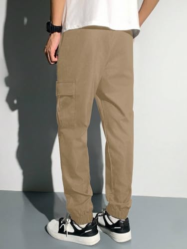 Image of Boys' Premium Cargo Jogger Pants | Soft Pilot Fabric | Stylish Printed Joggers with Side Pocket | Elastic Waist & Cuff(KBC-01)