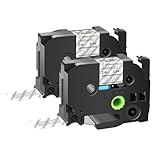 GREENCYCLE 2 PK White on Clear Label Tape Laminated Compatible for Brother P-touch TZ TZe 155 TZe-155 TZ-155 TZe155 24mm x 8m 1