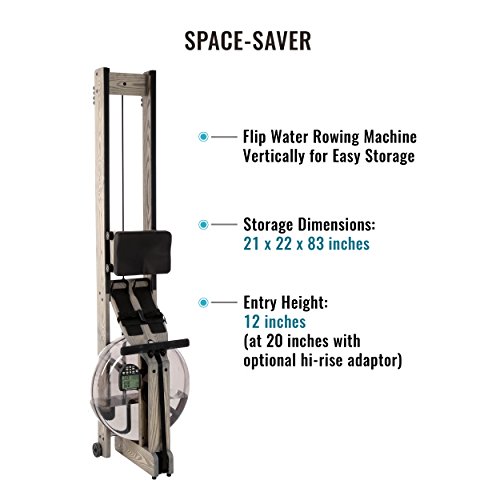 Water Rowing Machine with Wood Frame