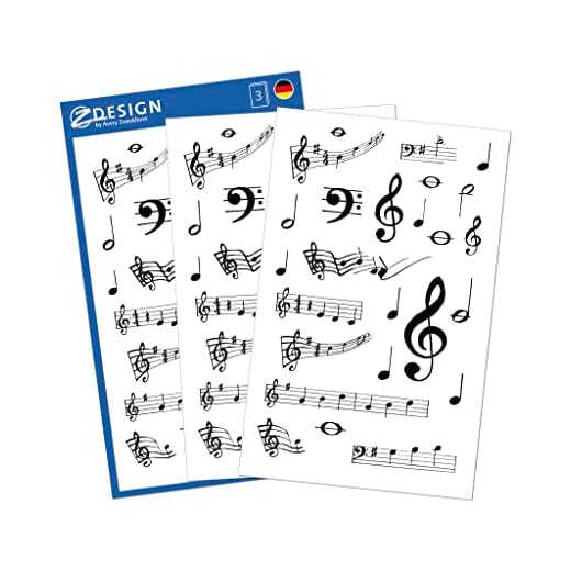 Avery-Zweckform 55151 - Notas musicales adhesivas, color negro
