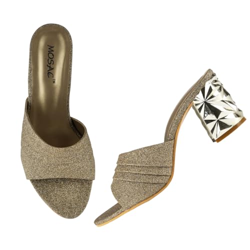 Image of MOSAC Women Casual /Party Block Heel Mules Heel Wedding Fashion Sandals for Women & Girls