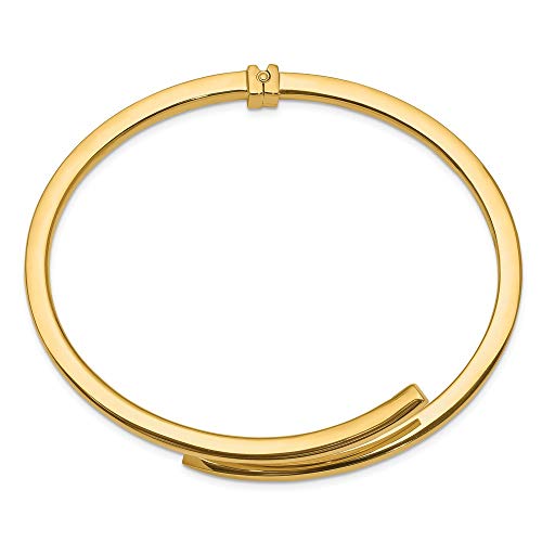 Solid 925 Sterling Silver Enamel Yellow Gold Enamel-Tone Bypass Hinged Bangle Cuff Bracelet #TOP2