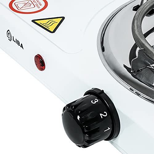 Fogareiro Elétrico Portátil Espiral Duplo 2 Bocas 2100W 110V - Branco