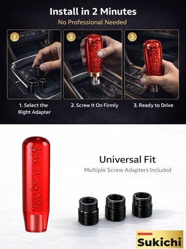 Image of Medirich Lifesciences Sukichi 10 cm Premium Car Gear Knob | Universal Fit with Screw Adapters | Stylish Bubble Design Gear Shift Knob | Easy 2-Minute Installation | Interior Custom Accessory