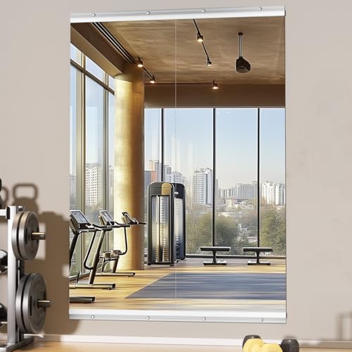 Hasipu Home Gym Mirrors 140x52cm -2 PCS Large Full Body Mirror for Yoga Large Wall Mirror Full Length for Fitness Garage Dance Studio 0.16in Tempered Glass Frameless