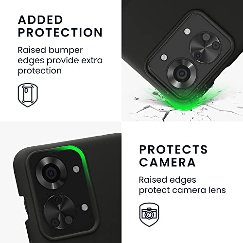 kwmobile Case for OnePlus Nord 2T 5G Case - Soft Cover - Shockproof Silicone - Wireless Charging Black - Image 3