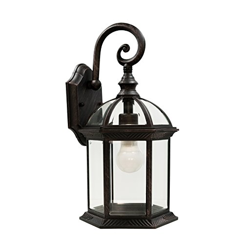 Trans Globe Lighting 4181 RT I Wentworth 8 Inch Dimmable and LED Bulb Compatible Outdoor Wall Lantern Light I 120 Volts I Rust Finish I Contemporary Light Fixture I