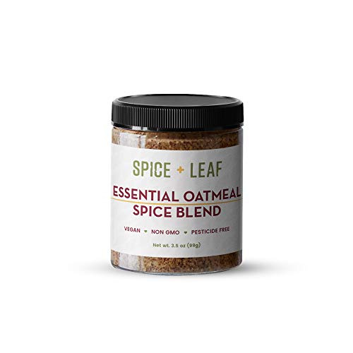 Premium Essential Oatmeal Spice Blend by SPICE + LEAF - Vegan Pesticide Free Spice Blend Used  to Give Oatmeal, Coffee, Baked Goods a warmth of flavor, 3.5 oz.