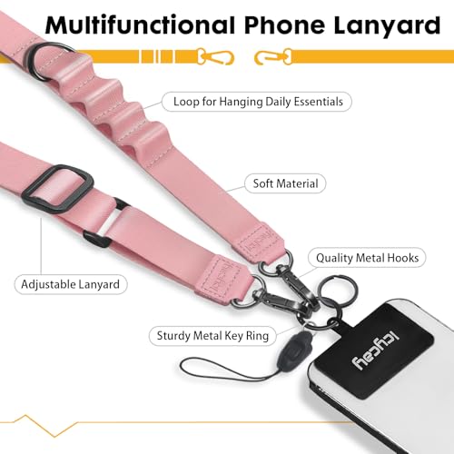 Image of Icycay Phone Lanyard Crossbody Strap Neck Adjustable Teacher Women Solid | for Cell Phone Case Keys ID Badges, Anti Theft, Multifuctional, Phone Holder, Travel Hiking Essential Accessories, Gifts
