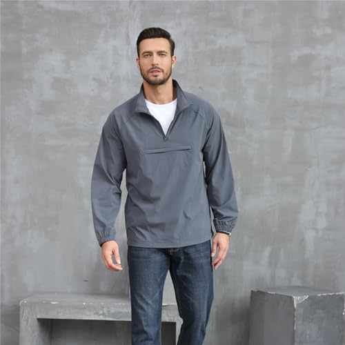 Opomelo Men's Athletic Quarter Zip Pullover Golf Hiking Running Lightweight Jacket Workout Sweatshirt With Pocket2