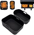 Silicone Air Fryer Liners for TFAL and Philips Dual Basket 5.2L/3.1L, Reusable Accessories for T-fal Dual Easy Fry XL 8.7Qt, Airfryer Liners Accessories