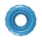 KONG Puppy Tires - Dog Chew Toy for Puppies - Stuffable Dog Toy for Treats & Snacks - Natural Rubber Chew Toy for Teething Puppy - for Small Puppies - Randomly Provided Color