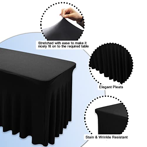 Dololoo Spandex Table Skirts 6ft for Rectangle Table Table Cover for 6ft Table with Skirt - Image 3