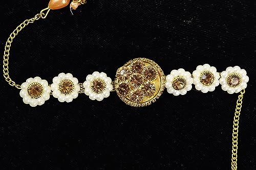 Image of NMII Gold Plated Chain Bracelet Rakhi For Brother Raksha Bandhan 2023 | Stylish Metal Rakhi | Rakhi for Brother /Bhabhi | Bracelet For Boys | Rakhi Combo | Rakhi Gift (Pack of 1)