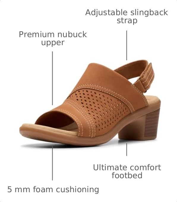 Image of Clarks Women's Emily2 Mist Heeled Sandal | Casual Sandals