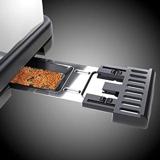 Russell Hobbs Grille Pain [Fente extra large et longue 2 Toasts/ 1 Tranche baguette] Colour+ Rouge (6 Niveaux de Brunissage rapide, Surélévation, Décongèle & Réchauffe, 1000W) Toaster 21391-56