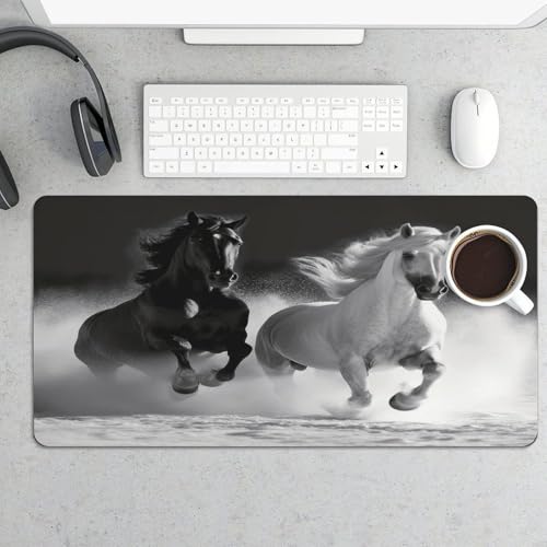 Mouse Pad Grande de Caucho Negro y Blanco 60x30 cm miniatura 5