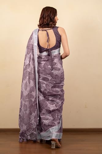 Image of MIRCHI FASHION Saree for Woman Cotton Blend Printed | Traditional Ethnic Sari for Ceremonial Use and Farewell with Blouse Piece
