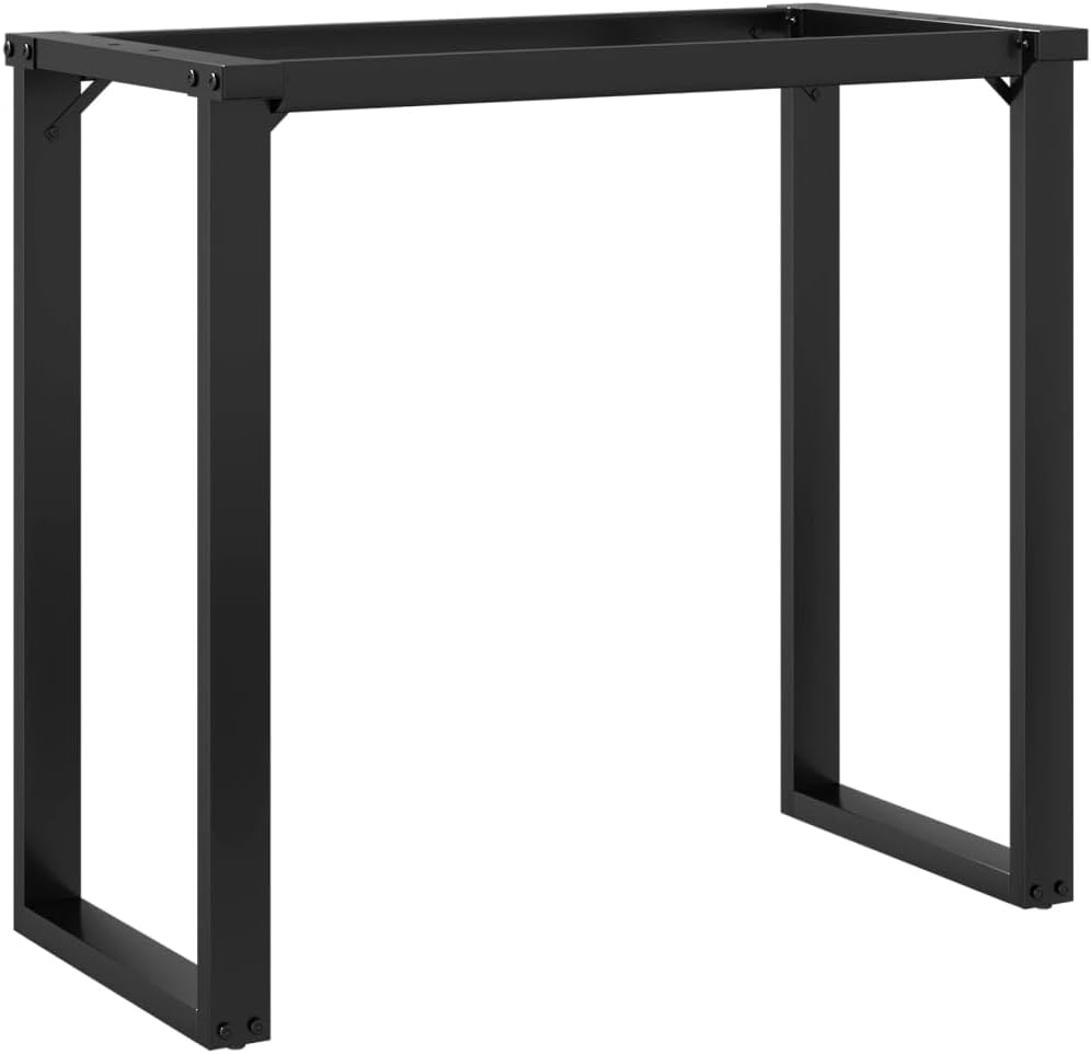 vidaXL Patas mesa en O acero negro 80x40x73 cm