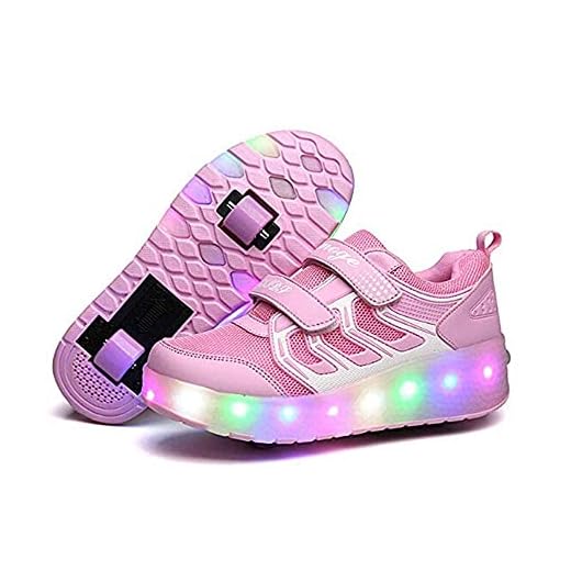 V-Do Zapatillas de Ruedas con Luces para niñas Patines de Ruedas Zapatos Transpirables Zapatillas con Ruedas