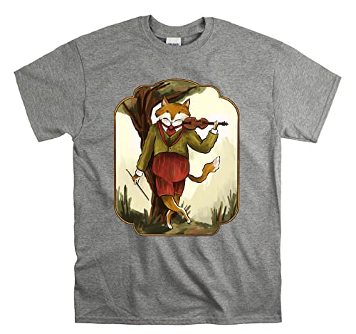 T-shirt violon et renard gris en taille L pour vos sorties