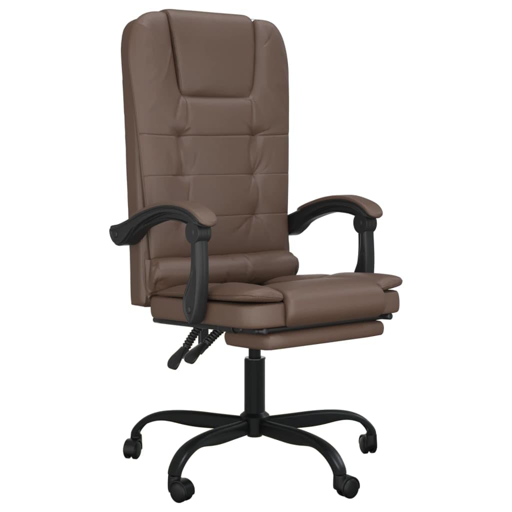 Poltrona da massaggio reclinabile da ufficio marrone similpelle sedia da ufficio ergonomica per camera da letto casa