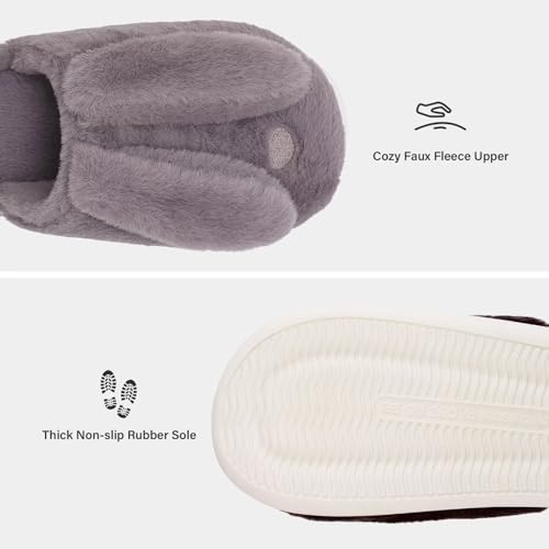 NineCiFun Women's Bunny Slippers Memory Foam House Plush Fluffy Rabbit Slippers Comfy Fuzzy Faux Fur Lining Indoor Animal Bedroom Shoes4