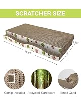 TIMHAKA Cat Scratching Board, Corrugate Cat Scratcher for Indoor Cats with Catnip, Cat Scratch Pad with Premium Scratch Textures Design, Cardboard Cat Scratcher with Double-Sided Usability (Pack of 2) — image 2