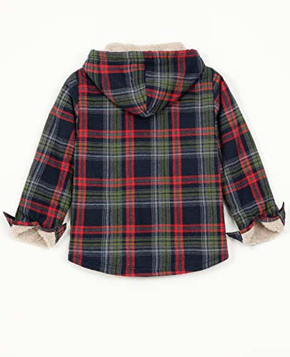 Image of ZENTHACE Boys Sherpa Fleece Lined Flannel Jacket