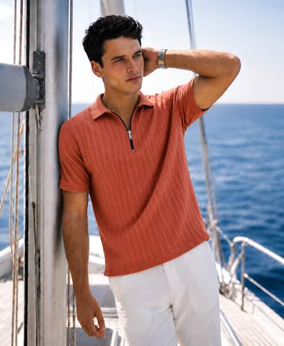 Image of Preneum Men's Polo T‑Shirt | Comfortable Rich Polycotton, Band Collar, Regular Fit | Stylish & Premium All Day Wear (Available in Plus Sizes)