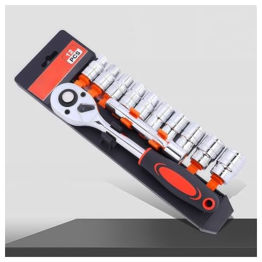 12 Pieces 1/4 inch Drive Socket Tool Set with Ratchet Wrench, Quick Release Handle Steel Socket for Auto Repair, Home Maintenance