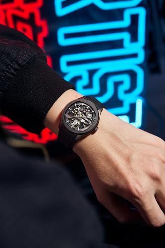 Image of ALIX AL2924 Automatic Mechanical Wrist Skeleton Stainless Steel Band Waterproof Luminous Analog Watches